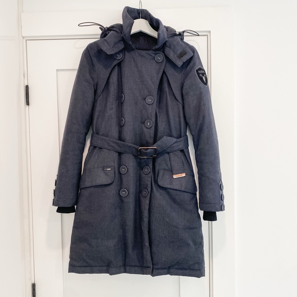 Liquidation Sale: Nobis | Dark Navy-Grey Jacket with Some Damage and NO Fur